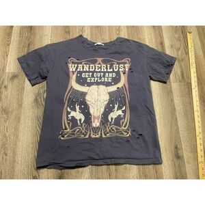 Love & Lazy Days Shirt, Women's Size XL, Gray, Wanderlust Get Out and Explore
